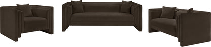 Anzio Brown Chenille Fabric Sofa