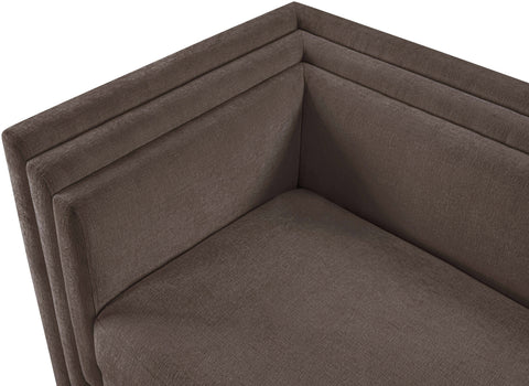 Selene 88.5" Brown Chenille Fabric Upholstered Sofa, 1 Piece