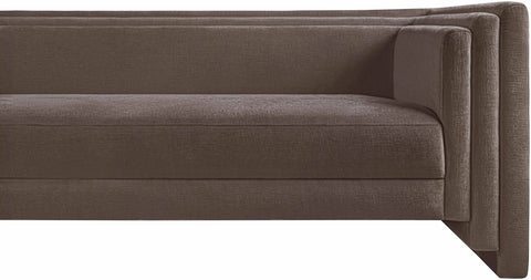 Selene 88.5" Brown Chenille Fabric Upholstered Sofa, 1 Piece