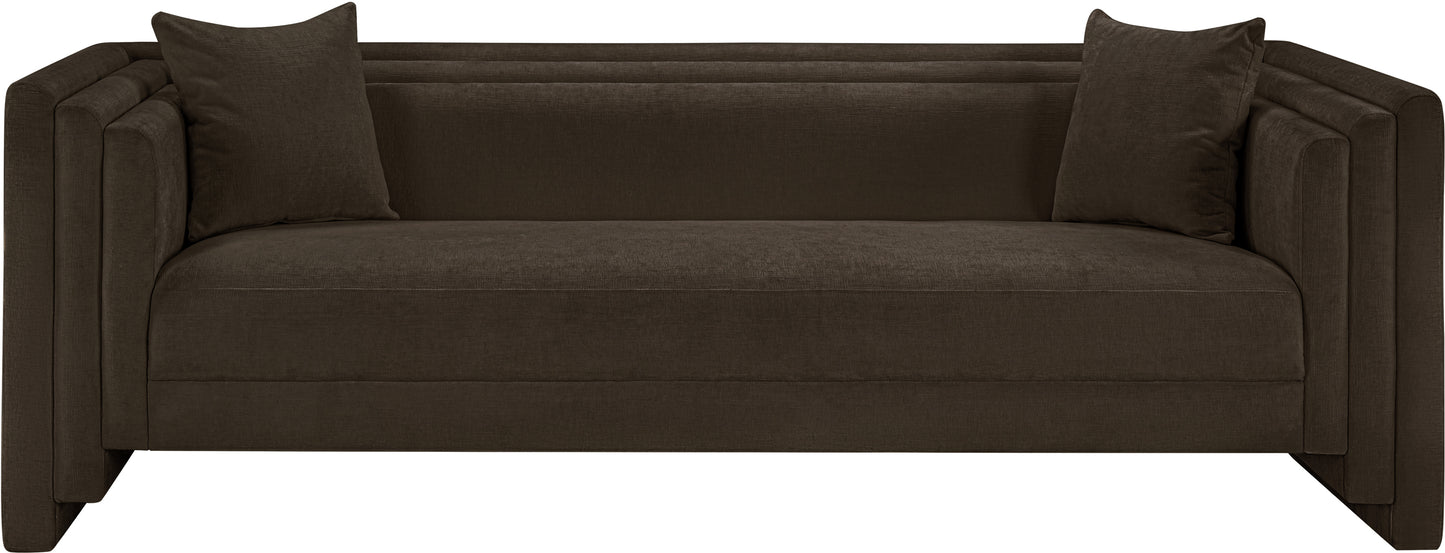 anzio brown chenille fabric sofa