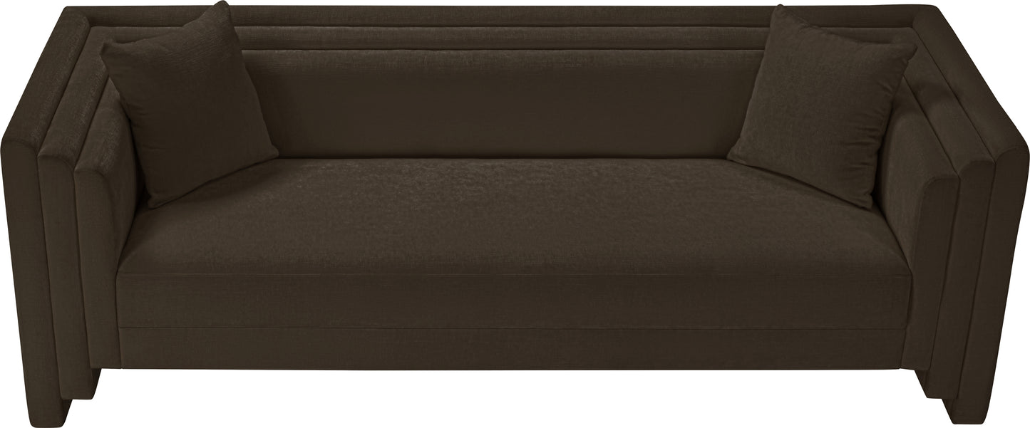 anzio brown chenille fabric sofa