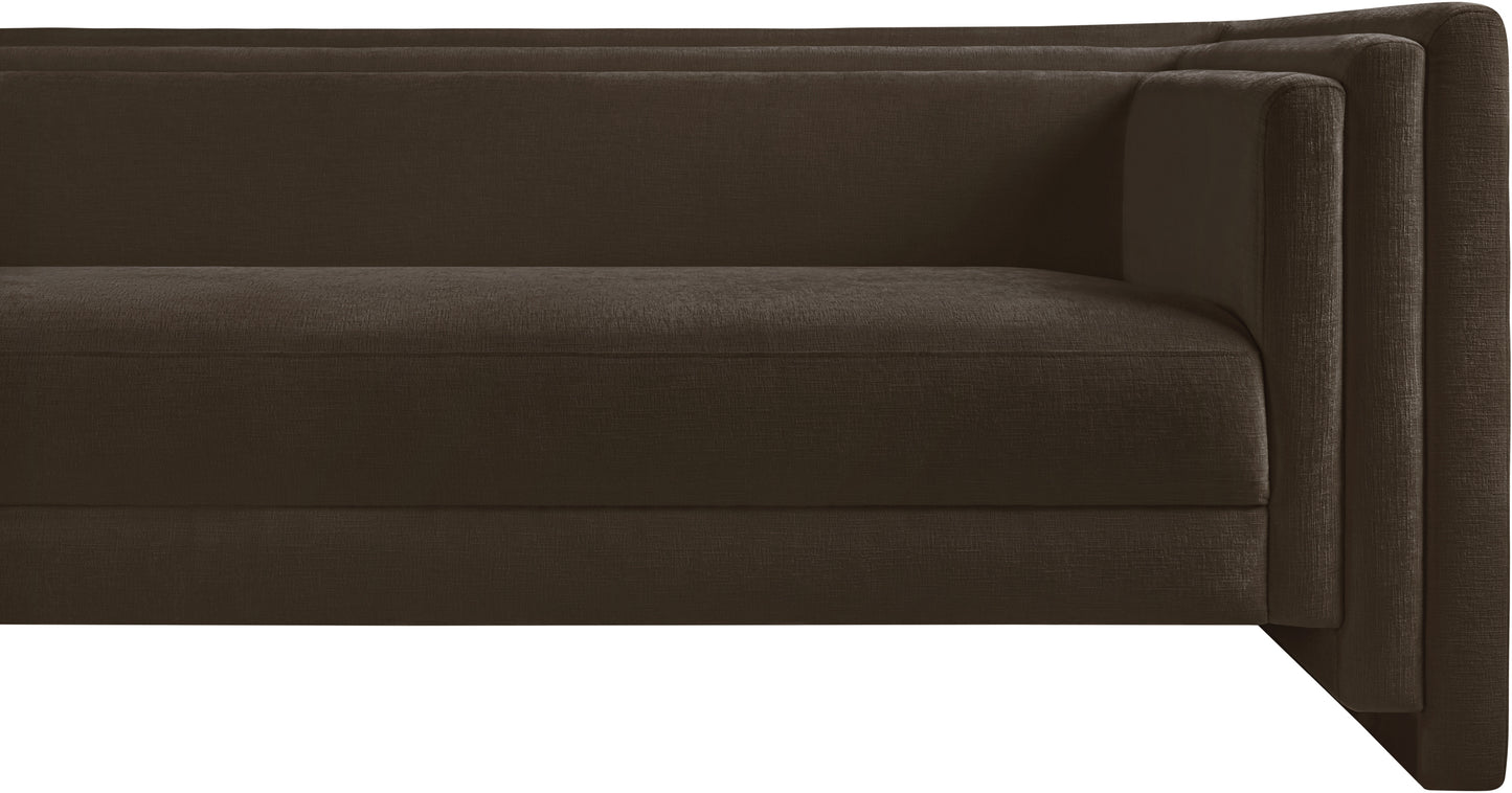 anzio brown chenille fabric sofa