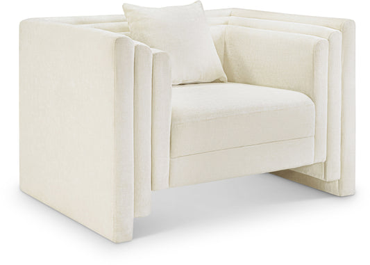 Anzio Cream Chenille Fabric Chair