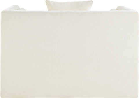 Anzio Cream Chenille Fabric Chair