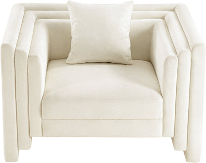 Anzio Cream Chenille Fabric Chair