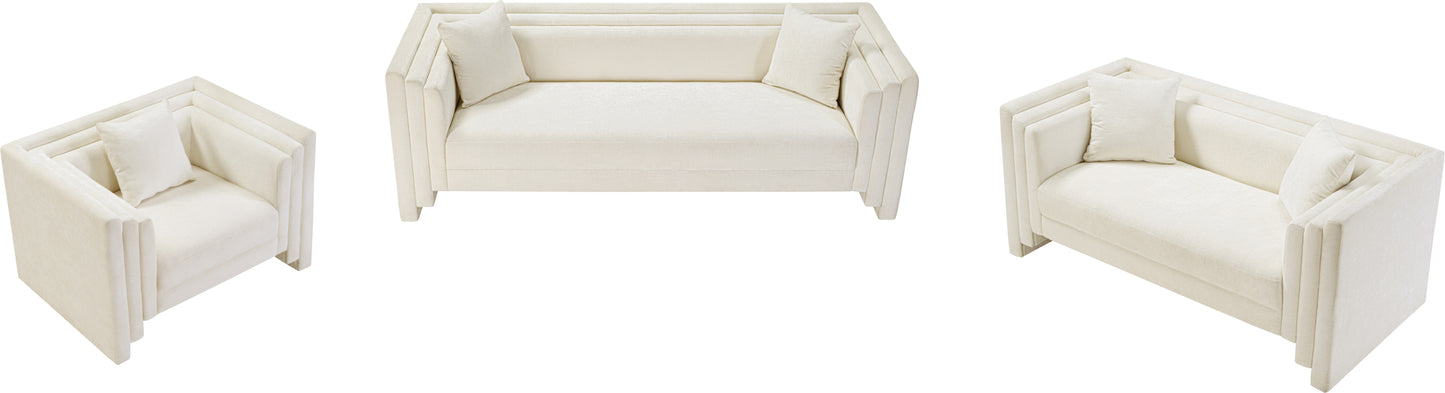 anzio cream chenille fabric loveseat