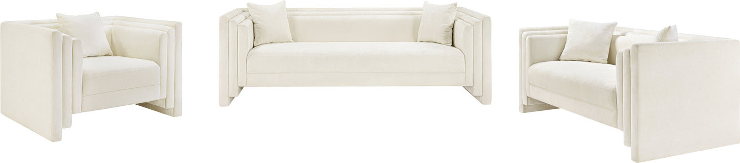 anzio cream chenille fabric loveseat