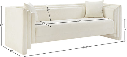 Anzio Cream Chenille Fabric Sofa