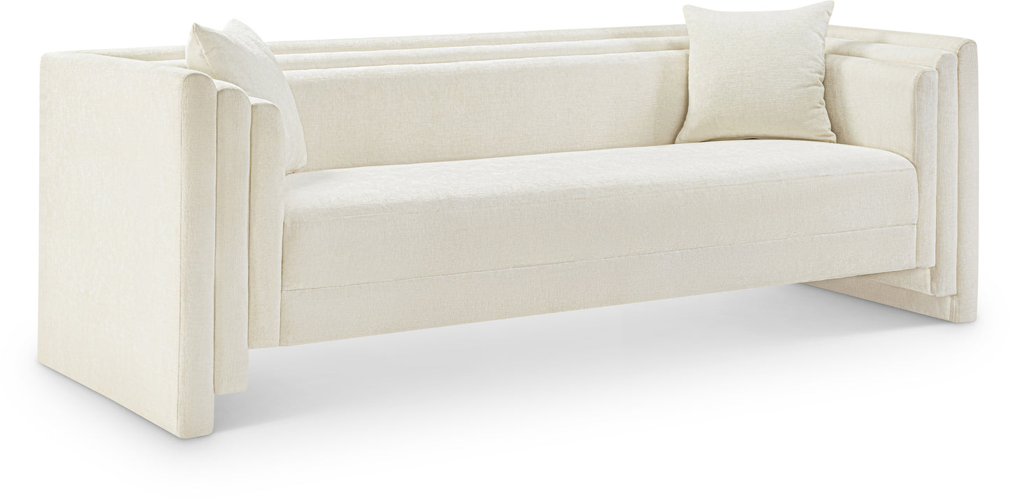 anzio cream chenille fabric sofa