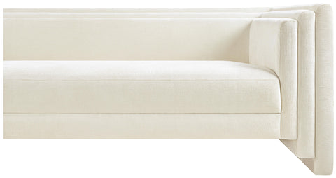 Selene 88.5" Cream Chenille Fabric Upholstered Sofa, 1 Piece