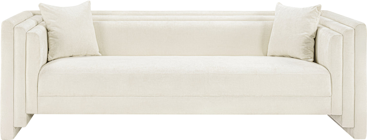 anzio cream chenille fabric sofa