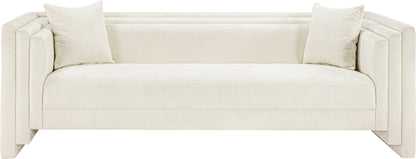 Anzio Cream Chenille Fabric Sofa