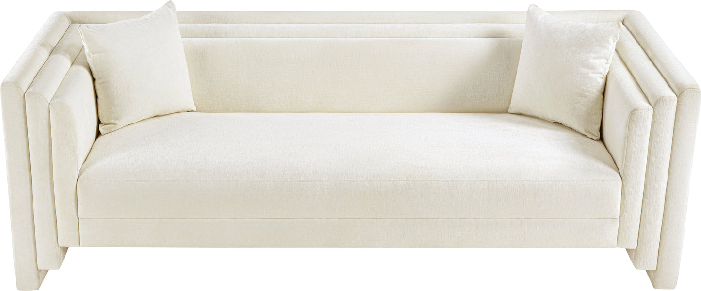 anzio cream chenille fabric sofa