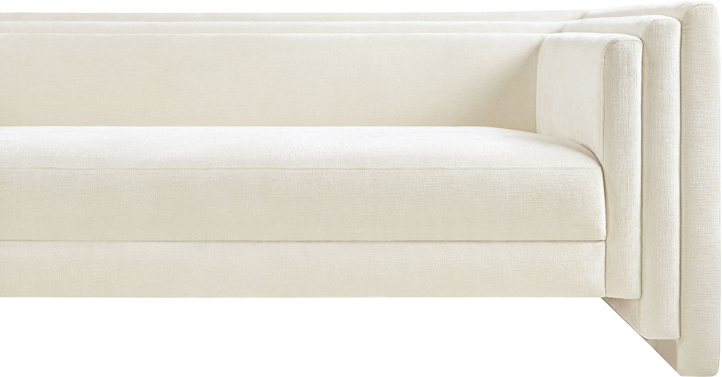 anzio cream chenille fabric sofa