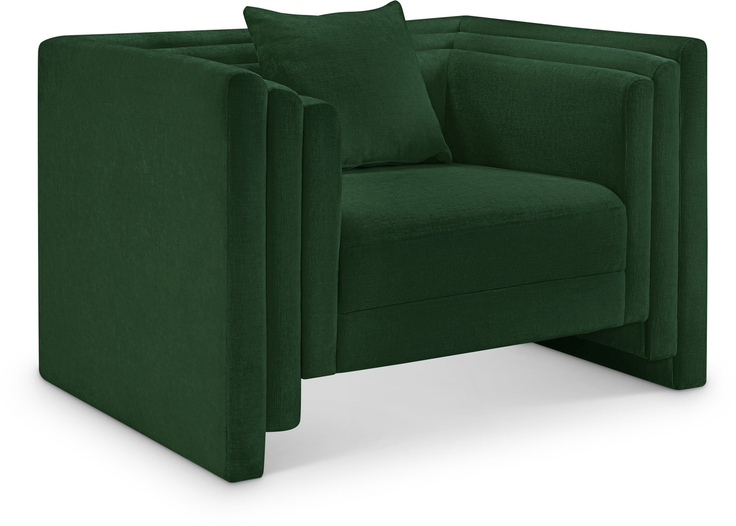 anzio green chenille fabric chair