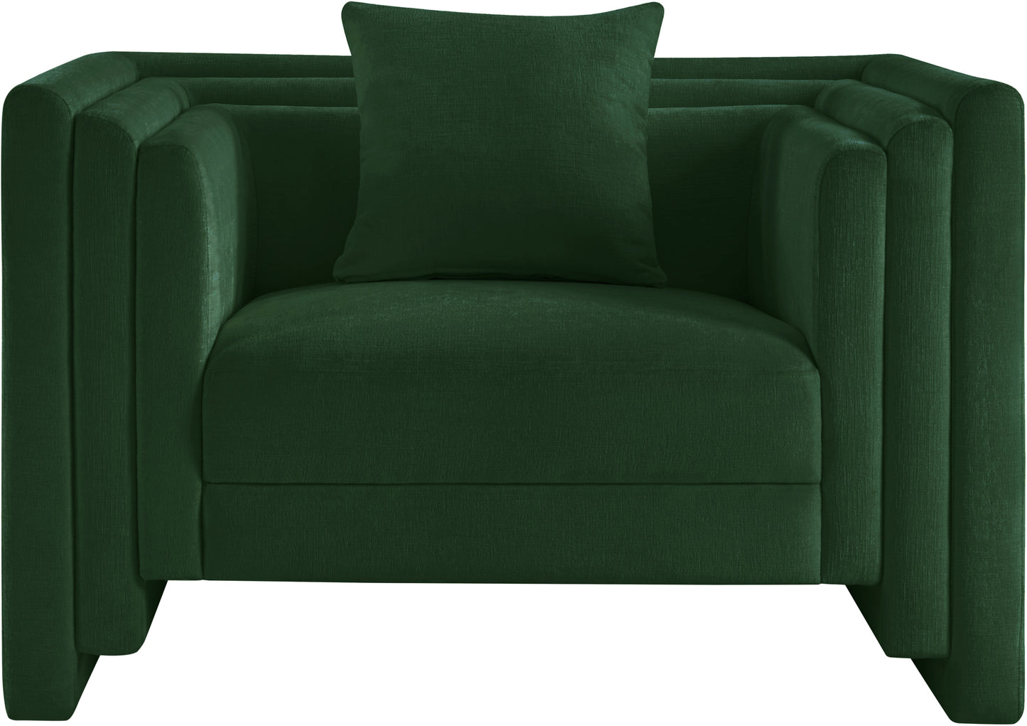 anzio green chenille fabric chair