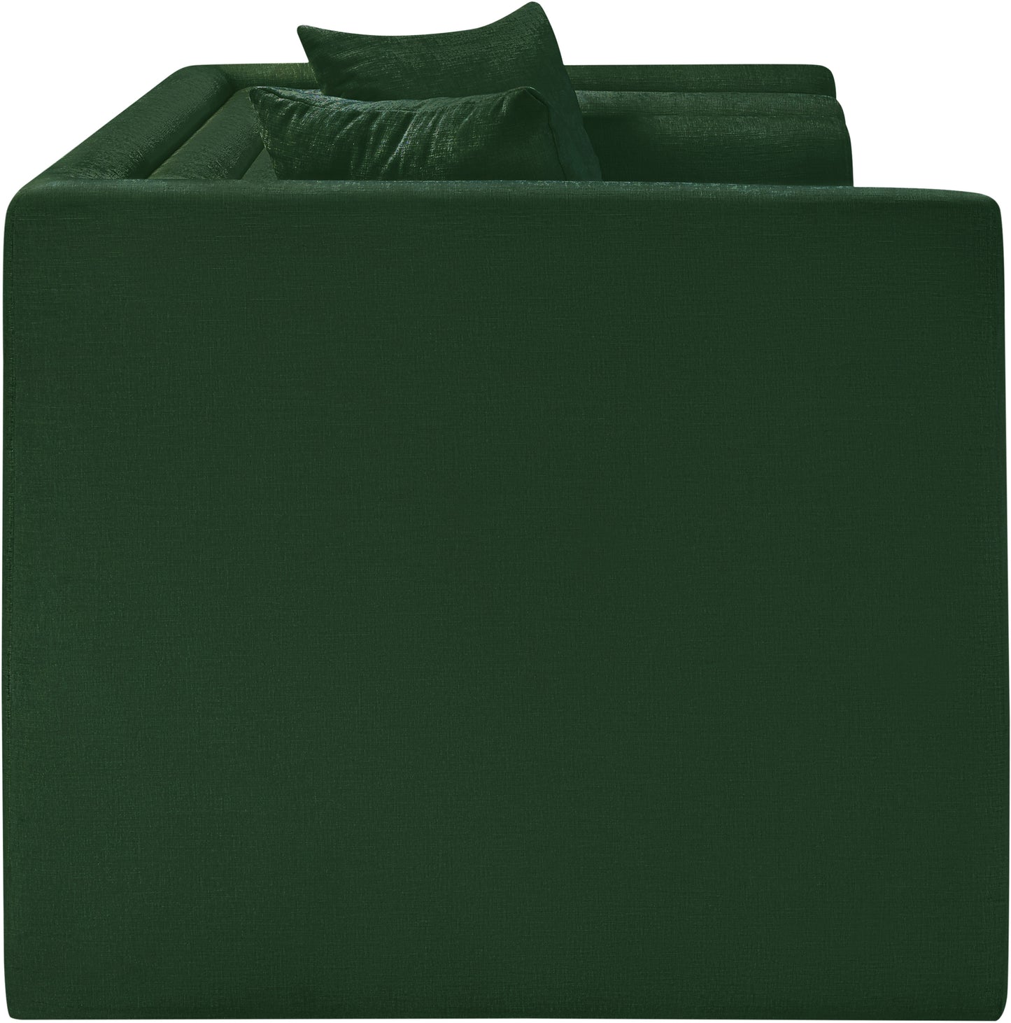 anzio green chenille fabric loveseat