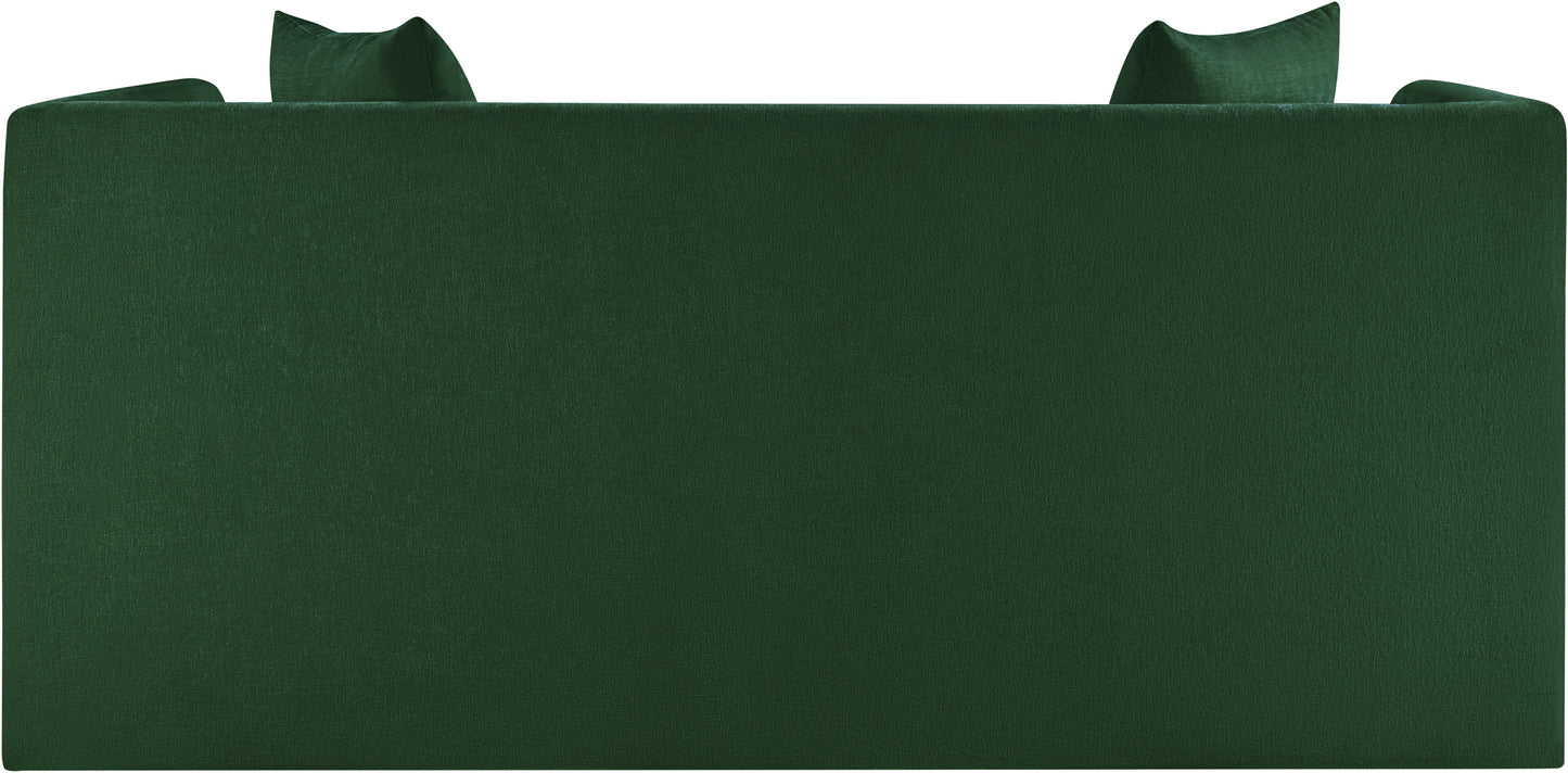 anzio green chenille fabric loveseat