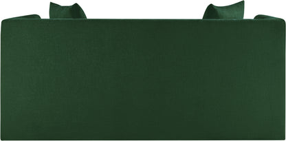 Anzio Green Chenille Fabric Loveseat