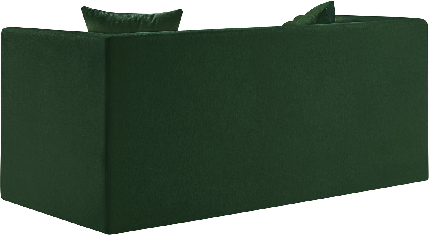 anzio green chenille fabric loveseat