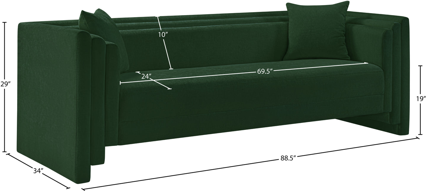 anzio green chenille fabric sofa