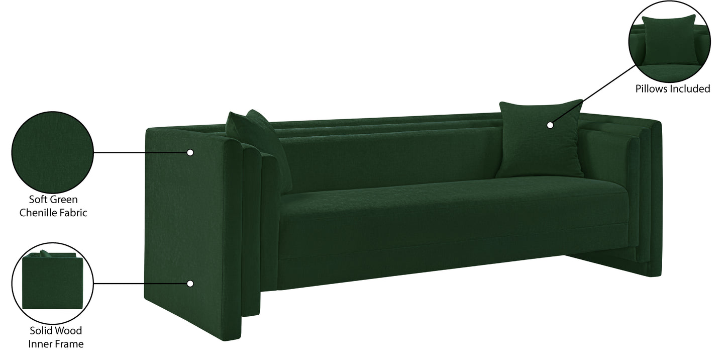 anzio green chenille fabric sofa