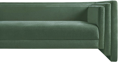 Selene 88.5" Green Chenille Fabric Upholstered Sofa, 1 Piece