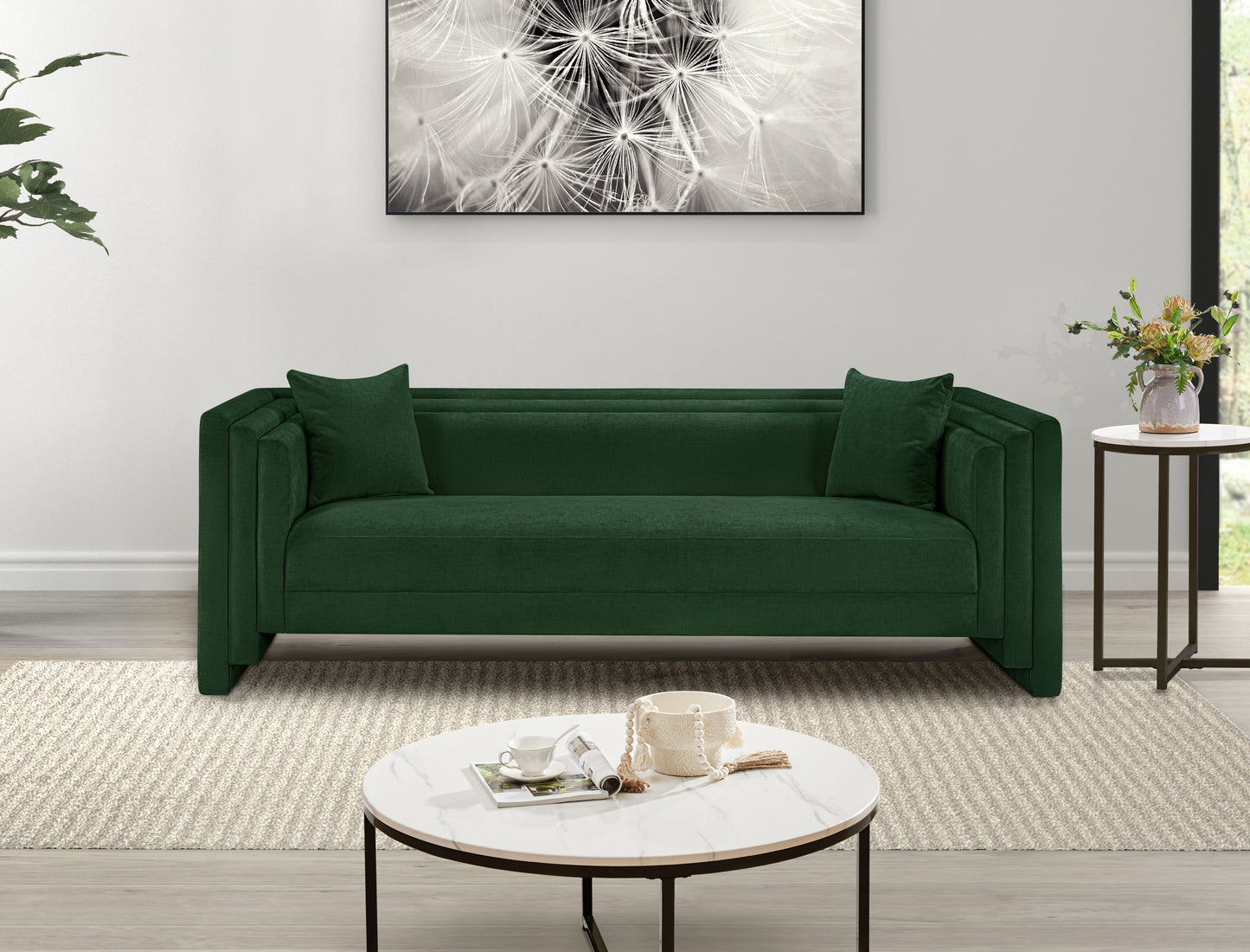 anzio green chenille fabric sofa