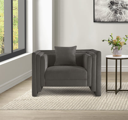 Anzio Grey Chenille Fabric Chair