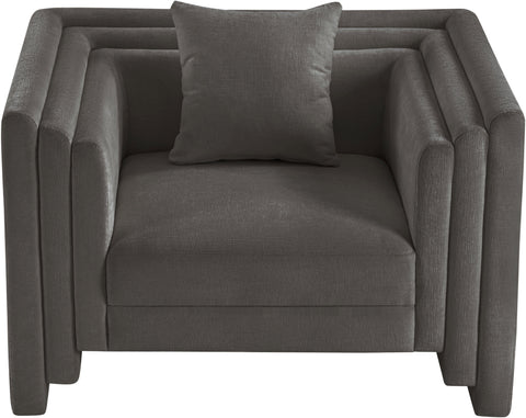 Anzio Grey Chenille Fabric Chair