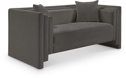 Anzio Grey Chenille Fabric Loveseat