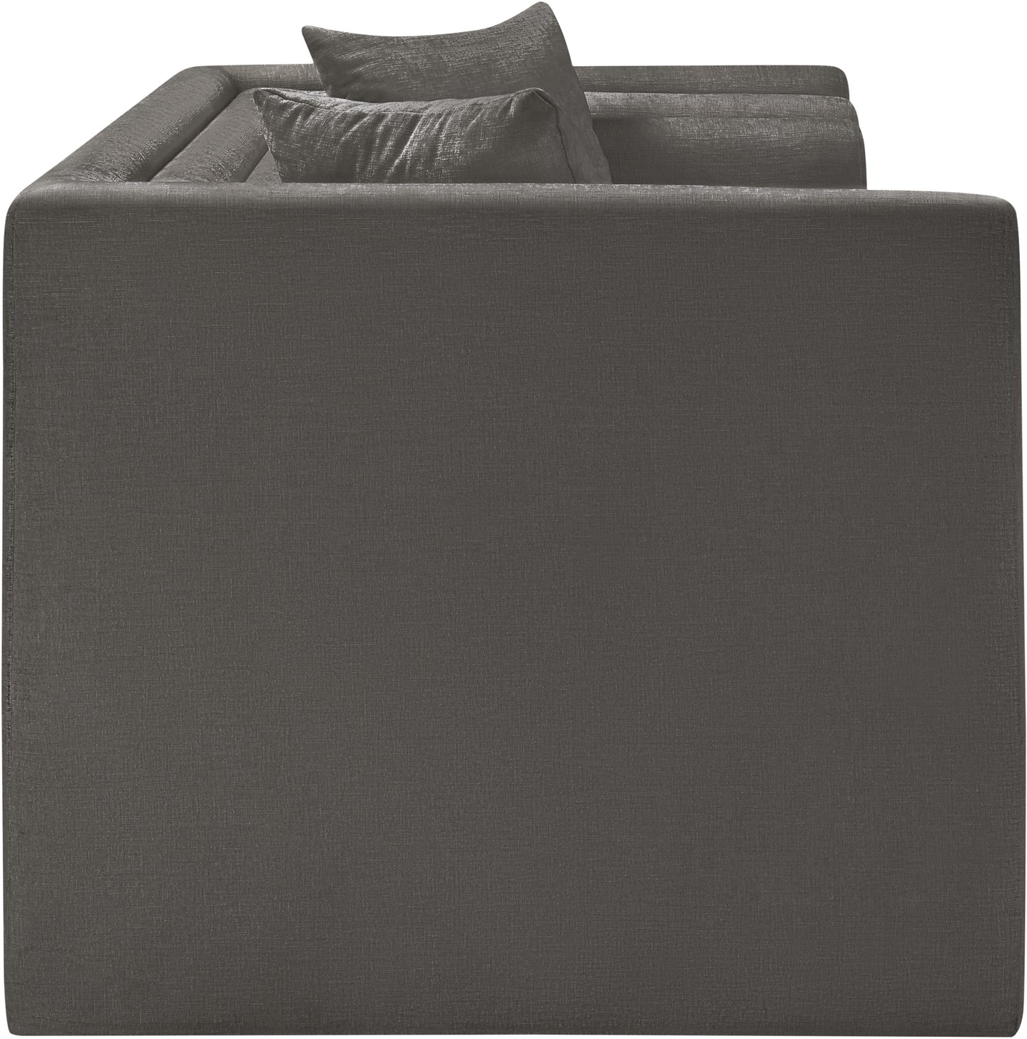 anzio grey chenille fabric loveseat