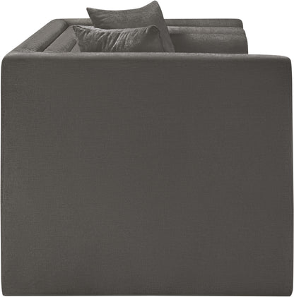 Anzio Grey Chenille Fabric Loveseat