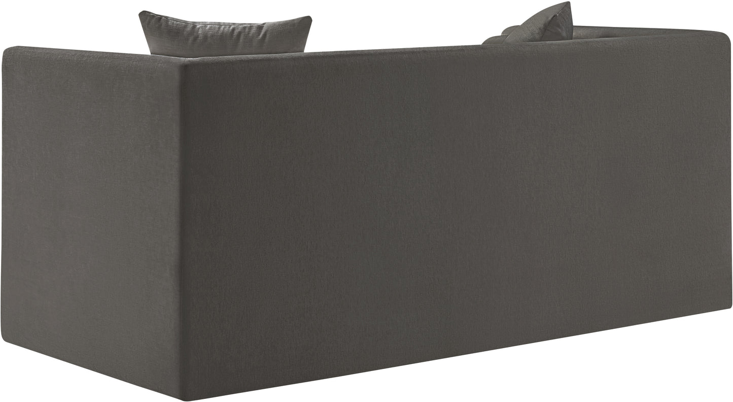 anzio grey chenille fabric loveseat