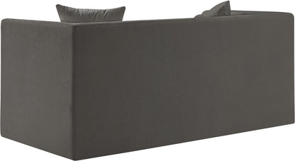 Anzio Grey Chenille Fabric Loveseat