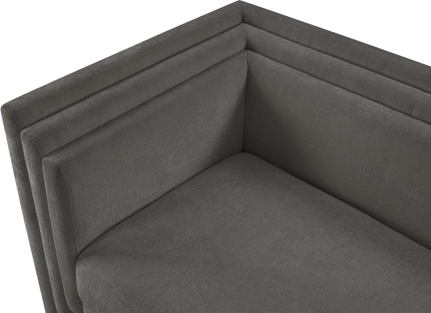 anzio grey chenille fabric loveseat