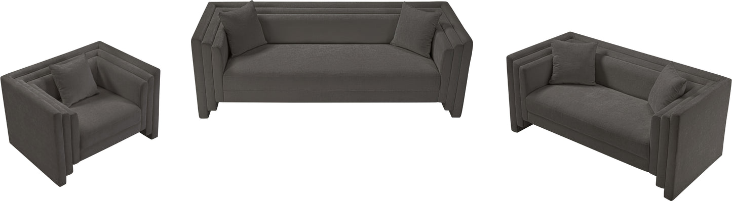 anzio grey chenille fabric sofa