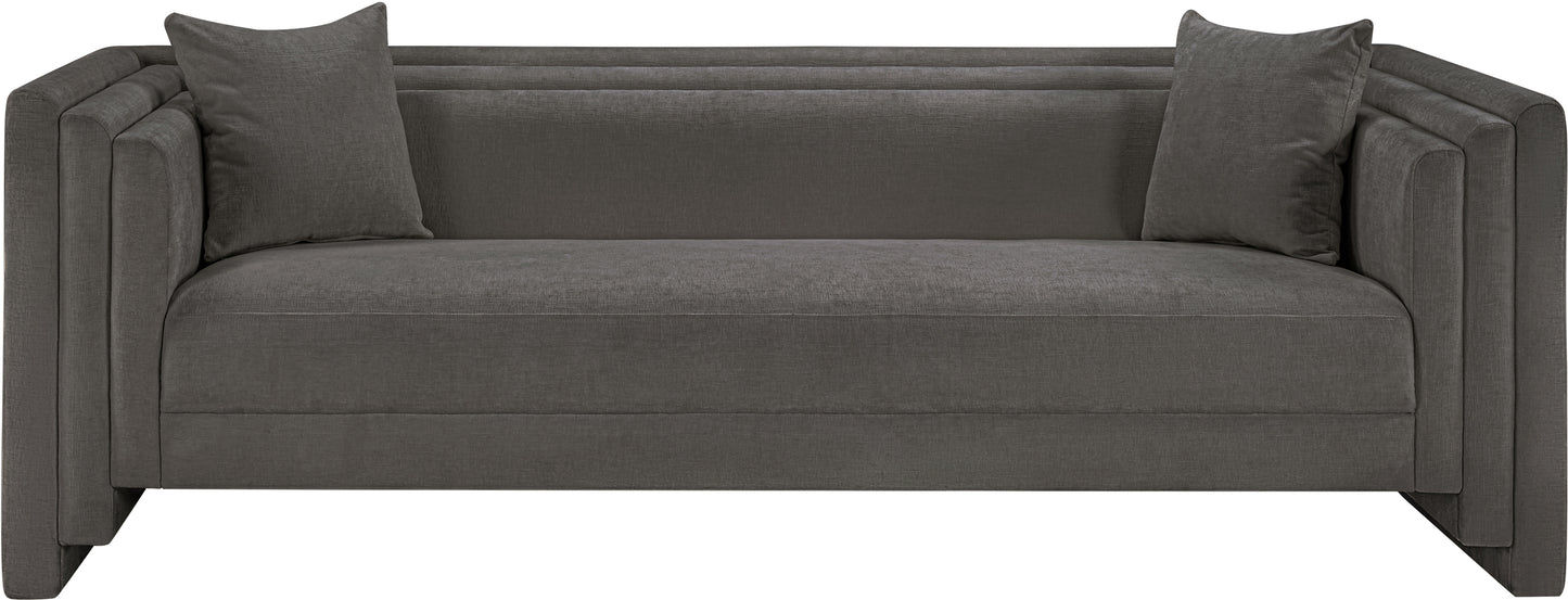 anzio grey chenille fabric sofa