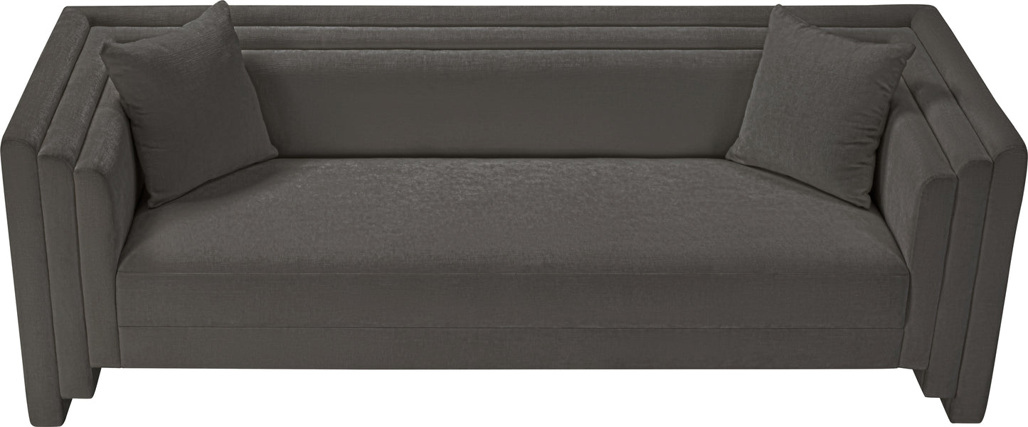 anzio grey chenille fabric sofa