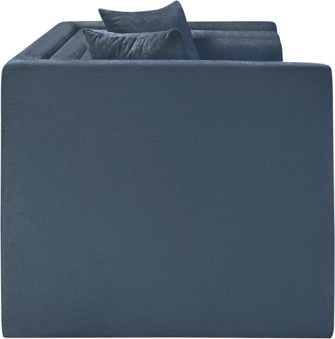 Anzio Light Blue Chenille Fabric Loveseat