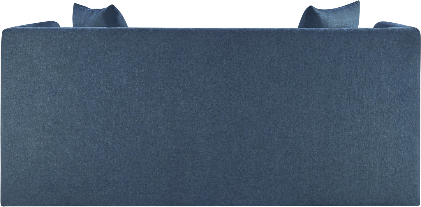 anzio light blue chenille fabric loveseat