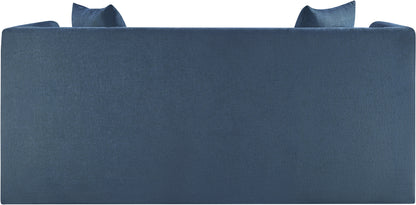 Anzio Light Blue Chenille Fabric Loveseat