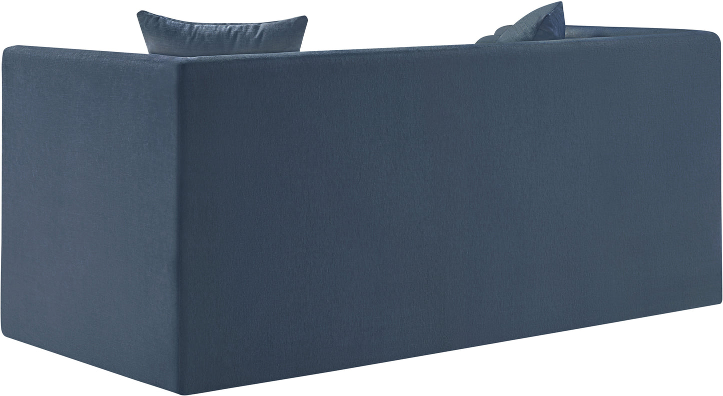 anzio light blue chenille fabric loveseat