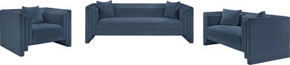 Anzio Light Blue Chenille Fabric Loveseat