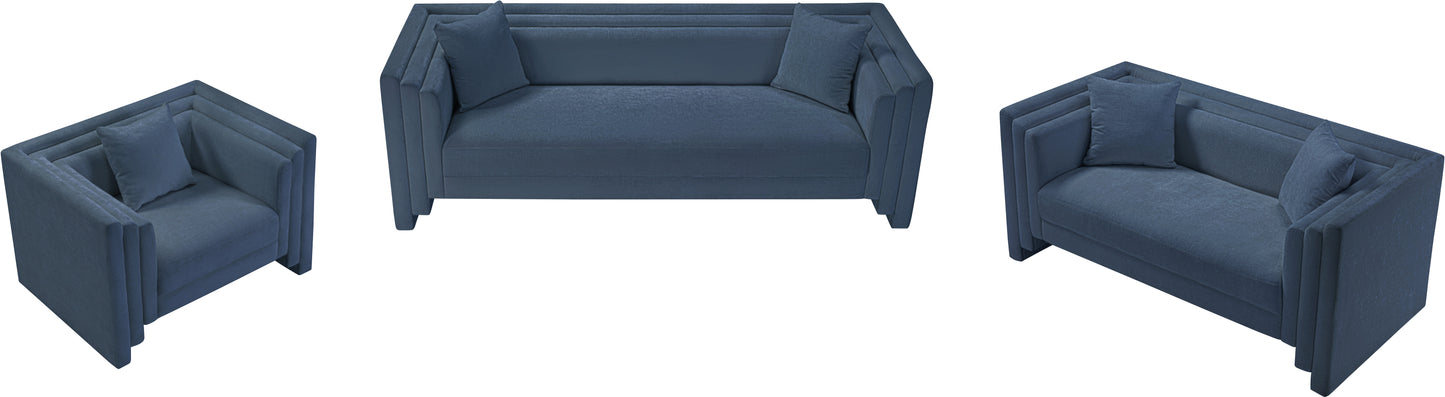 anzio light blue chenille fabric sofa