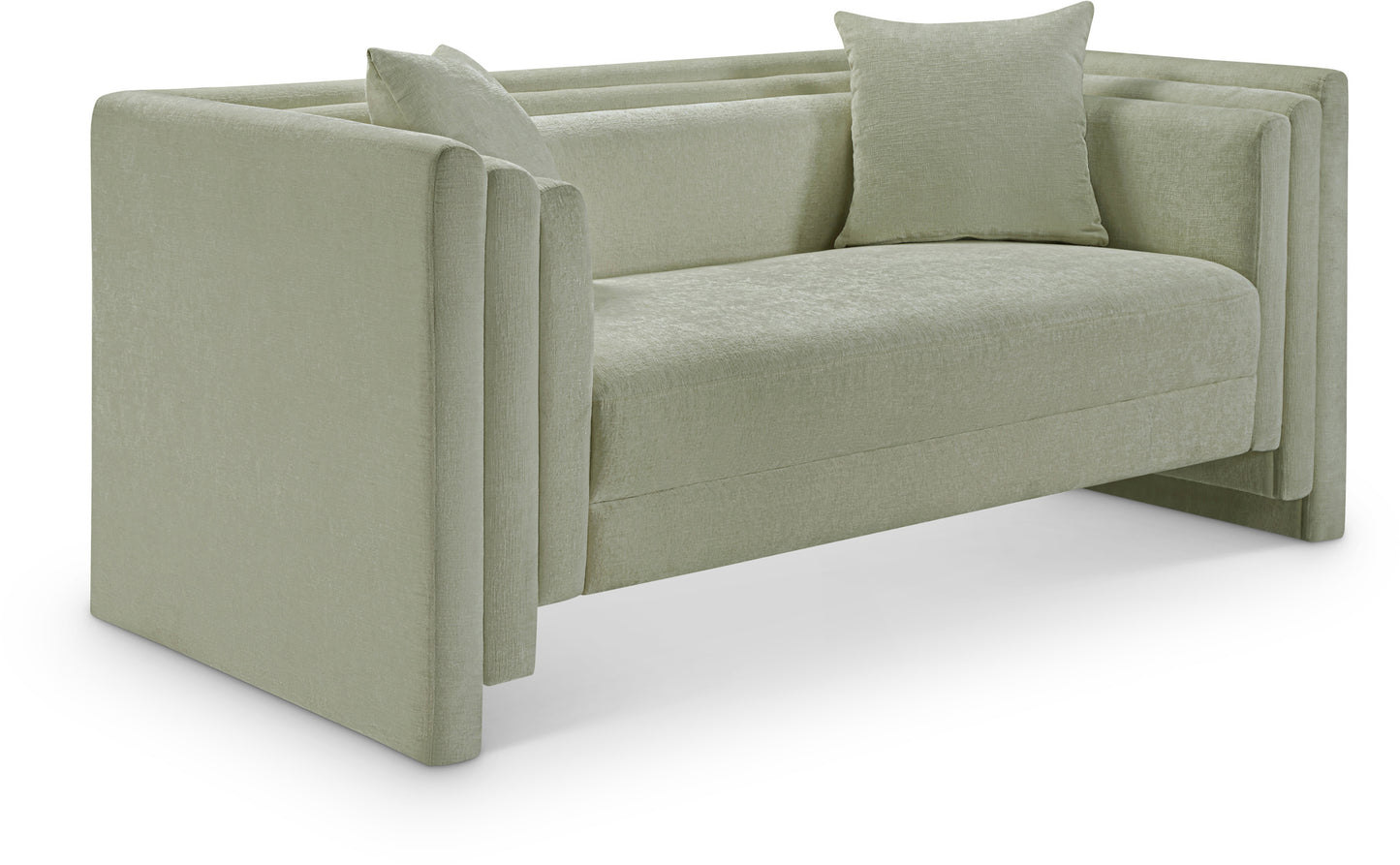 anzio mint chenille fabric loveseat