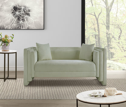 Anzio Mint Chenille Fabric Loveseat