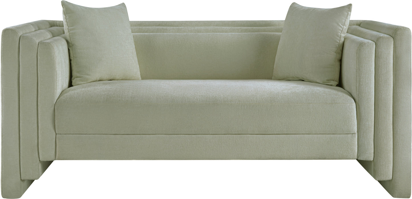 anzio mint chenille fabric loveseat