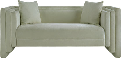 Anzio Mint Chenille Fabric Loveseat