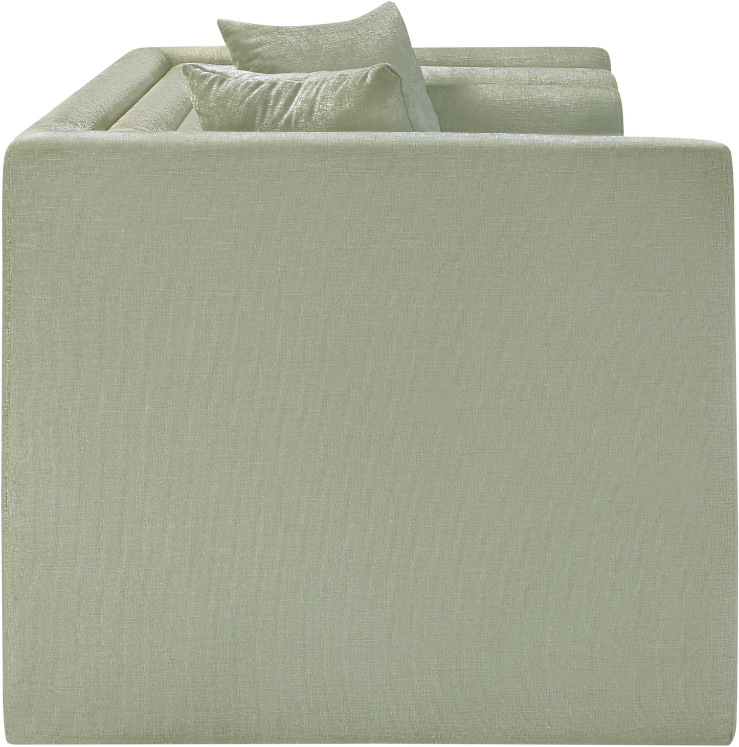 anzio mint chenille fabric loveseat